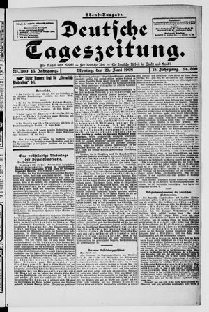 Deutsche Tageszeitung vom 29.06.1908