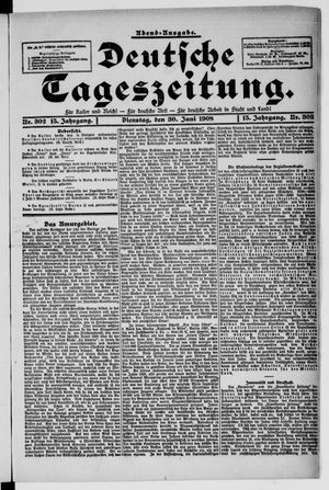 Deutsche Tageszeitung vom 30.06.1908
