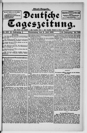 Deutsche Tageszeitung on Jul 2, 1908