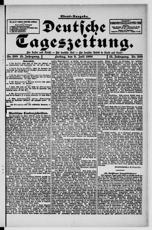 Deutsche Tageszeitung on Jul 3, 1908