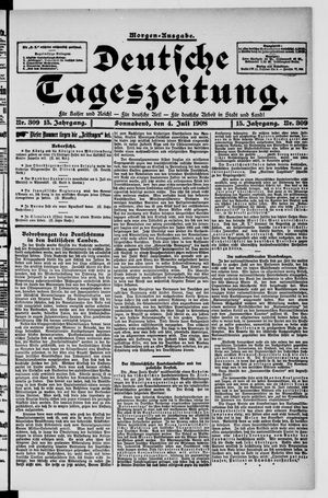 Deutsche Tageszeitung vom 04.07.1908