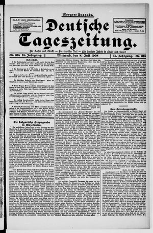 Deutsche Tageszeitung vom 08.07.1908
