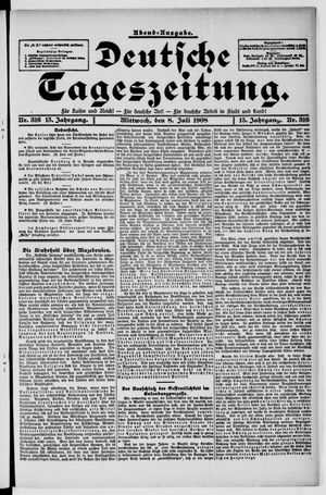 Deutsche Tageszeitung vom 08.07.1908