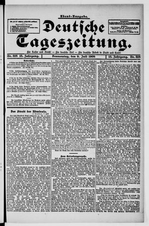 Deutsche Tageszeitung on Jul 9, 1908