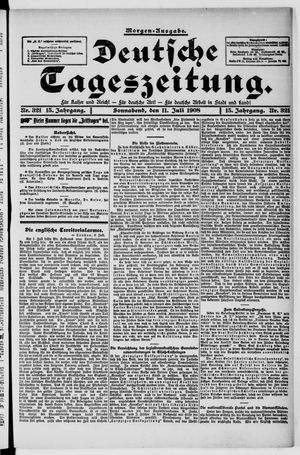 Deutsche Tageszeitung vom 11.07.1908