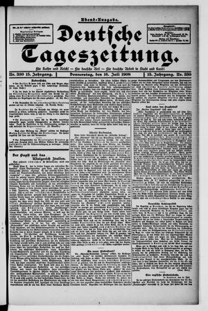 Deutsche Tageszeitung vom 16.07.1908