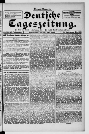 Deutsche Tageszeitung on Jul 18, 1908