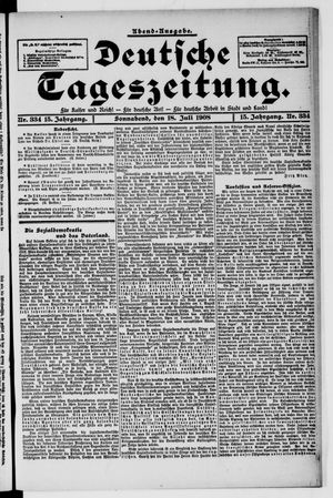 Deutsche Tageszeitung on Jul 18, 1908