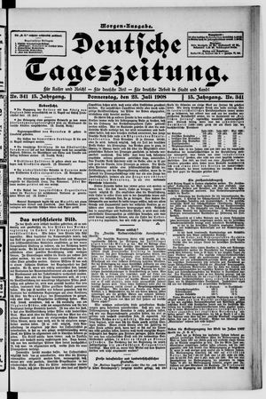 Deutsche Tageszeitung on Jul 23, 1908
