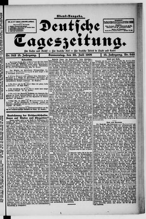 Deutsche Tageszeitung on Jul 23, 1908