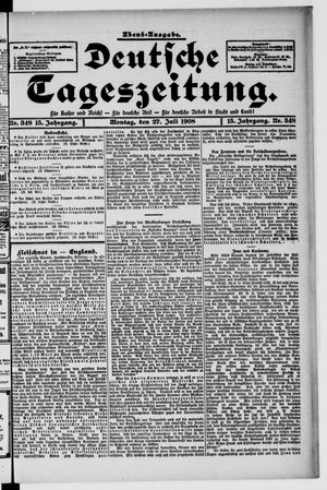 Deutsche Tageszeitung vom 27.07.1908