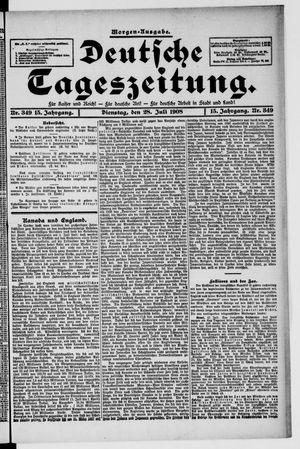 Deutsche Tageszeitung vom 28.07.1908