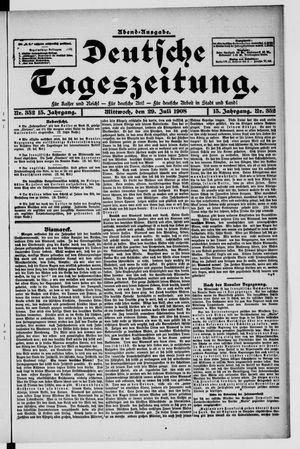 Deutsche Tageszeitung vom 29.07.1908