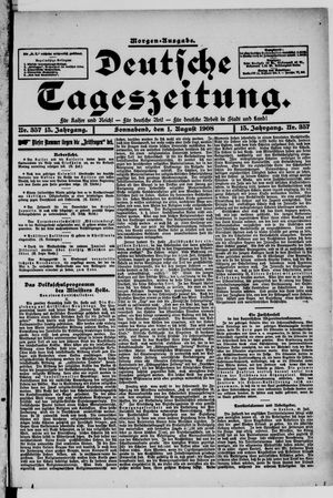 Deutsche Tageszeitung vom 01.08.1908
