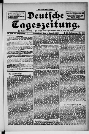 Deutsche Tageszeitung vom 01.08.1908