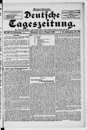 Deutsche Tageszeitung vom 04.08.1908