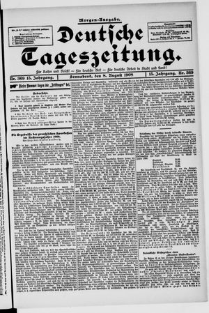 Deutsche Tageszeitung on Aug 8, 1908