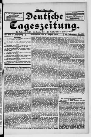Deutsche Tageszeitung on Aug 8, 1908