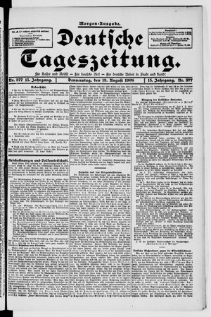Deutsche Tageszeitung on Aug 13, 1908