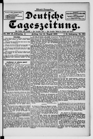 Deutsche Tageszeitung vom 14.08.1908