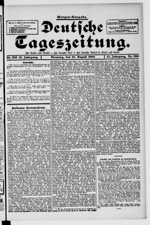 Deutsche Tageszeitung on Aug 18, 1908