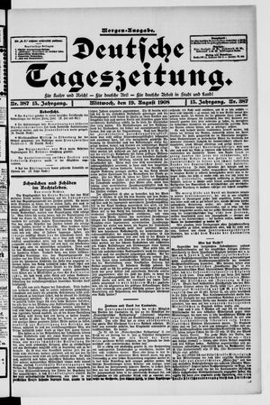 Deutsche Tageszeitung vom 19.08.1908