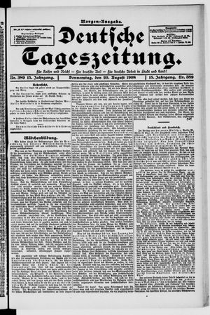 Deutsche Tageszeitung vom 20.08.1908
