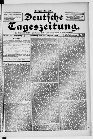 Deutsche Tageszeitung vom 25.08.1908