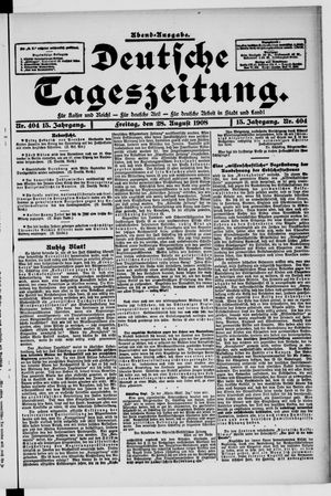 Deutsche Tageszeitung vom 28.08.1908