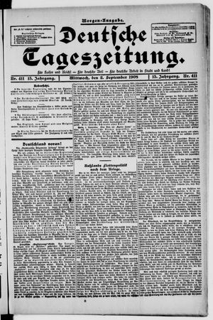 Deutsche Tageszeitung vom 02.09.1908