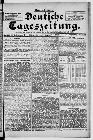 Deutsche Tageszeitung vom 09.09.1908