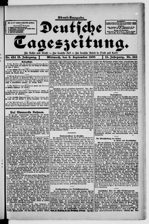 Deutsche Tageszeitung vom 09.09.1908