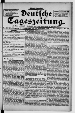 Deutsche Tageszeitung vom 10.09.1908