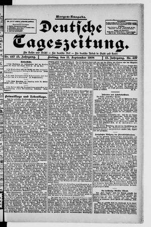 Deutsche Tageszeitung vom 11.09.1908