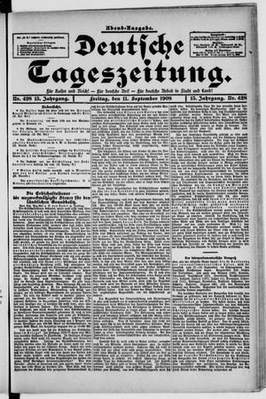 Deutsche Tageszeitung vom 11.09.1908