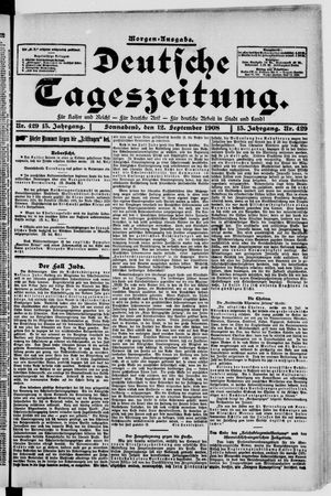 Deutsche Tageszeitung on Sep 12, 1908