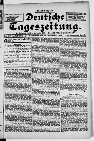 Deutsche Tageszeitung on Sep 12, 1908