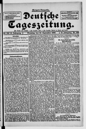 Deutsche Tageszeitung on Sep 15, 1908