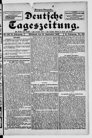 Deutsche Tageszeitung vom 16.09.1908