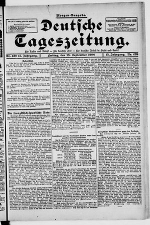 Deutsche Tageszeitung on Sep 18, 1908