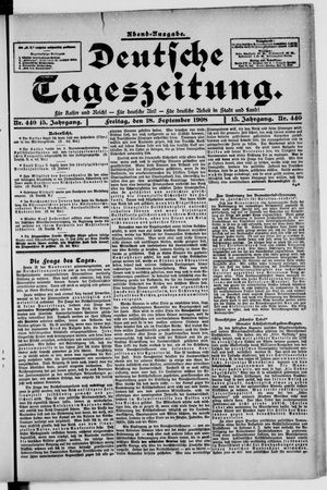 Deutsche Tageszeitung on Sep 18, 1908