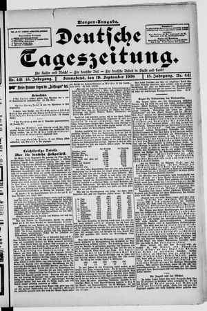 Deutsche Tageszeitung vom 19.09.1908
