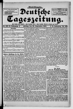 Deutsche Tageszeitung on Sep 25, 1908