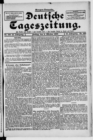 Deutsche Tageszeitung on Oct 2, 1908