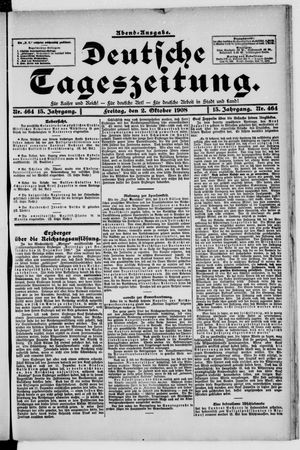 Deutsche Tageszeitung on Oct 2, 1908