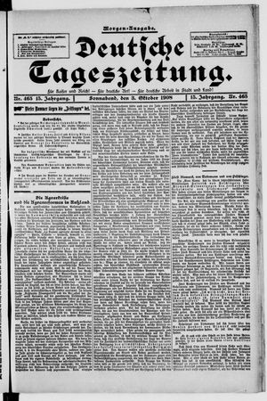 Deutsche Tageszeitung vom 03.10.1908