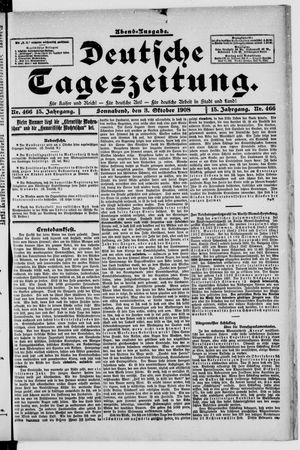Deutsche Tageszeitung vom 03.10.1908