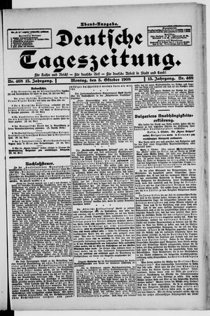Deutsche Tageszeitung vom 05.10.1908