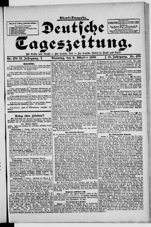 Deutsche Tageszeitung on Oct 6, 1908