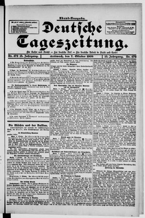 Deutsche Tageszeitung vom 07.10.1908